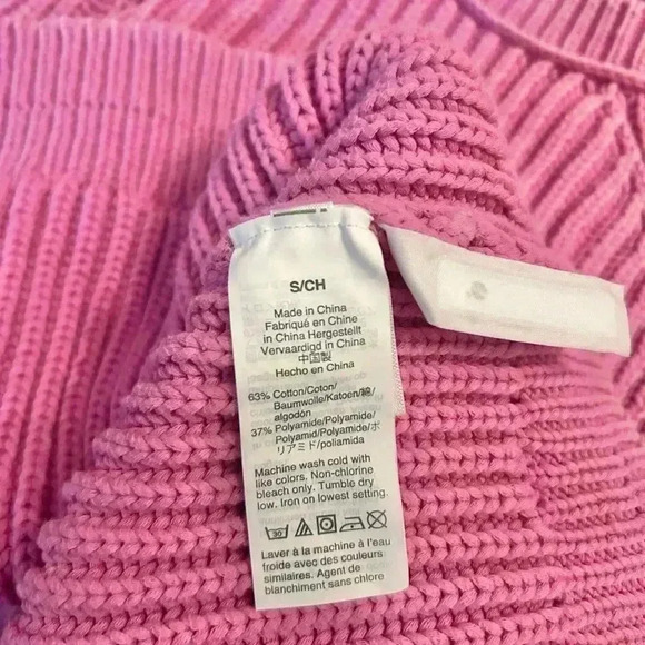 J. Crew Reimagined Garment-Washed Fuchsia Ribbed Crewneck  Sweater - Picture 6 of 7